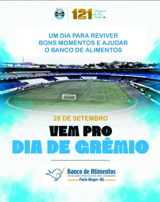 Reencontro no Olímpico: Grêmio celebra 121 anos com apoio ao Banco de Alimentos